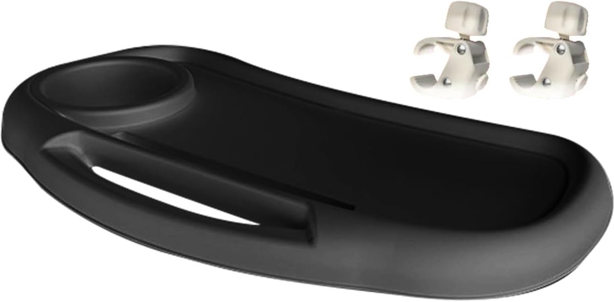 Kinderwagen Dienblad - Reis Snackhouder - Onderweg Eten - Afneembaar Bekerhouder - 40 x 22 x 5 cm - Zwart