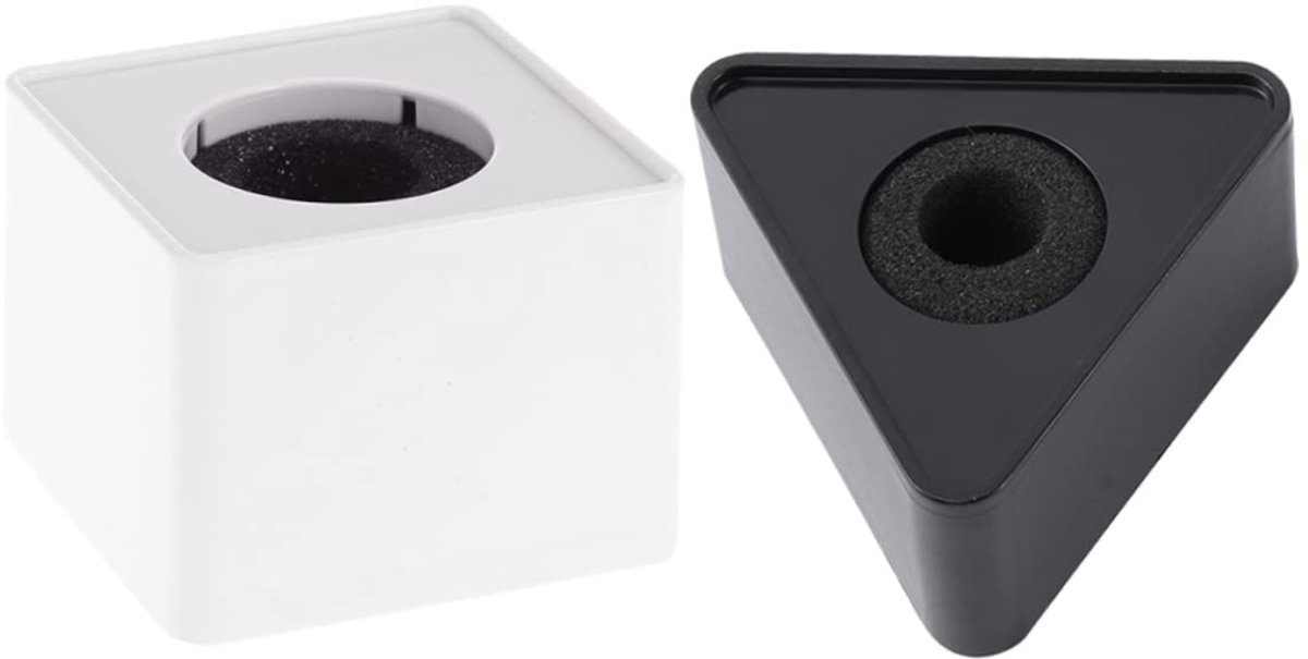 Microfoon Vlaggen - Logo Houders - Professionele Interviews - Driehoekige Vierkante Vorm - 9.5x9.5x5 cm - Zwart Wit