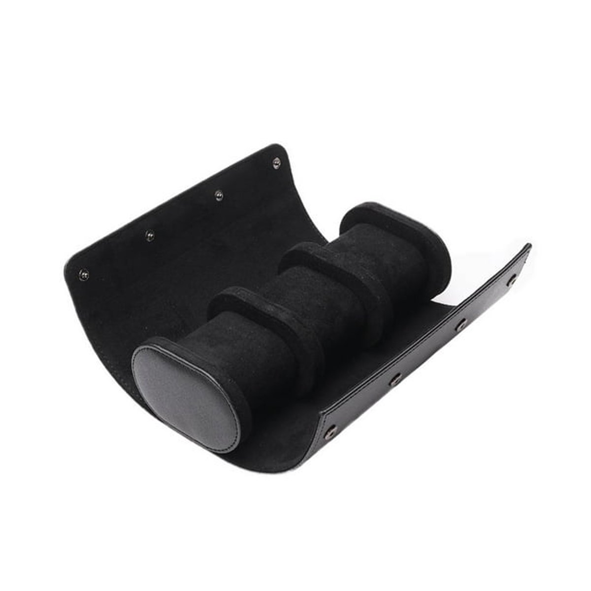 3-slots PU lederen horlogezakje display opbergdoos sieradenverzamelaar- zwart