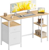 VASAGLE LWD103YD01 - Bureau pour ordinateur - 3 étagères - 2 tiroirs - style moderne