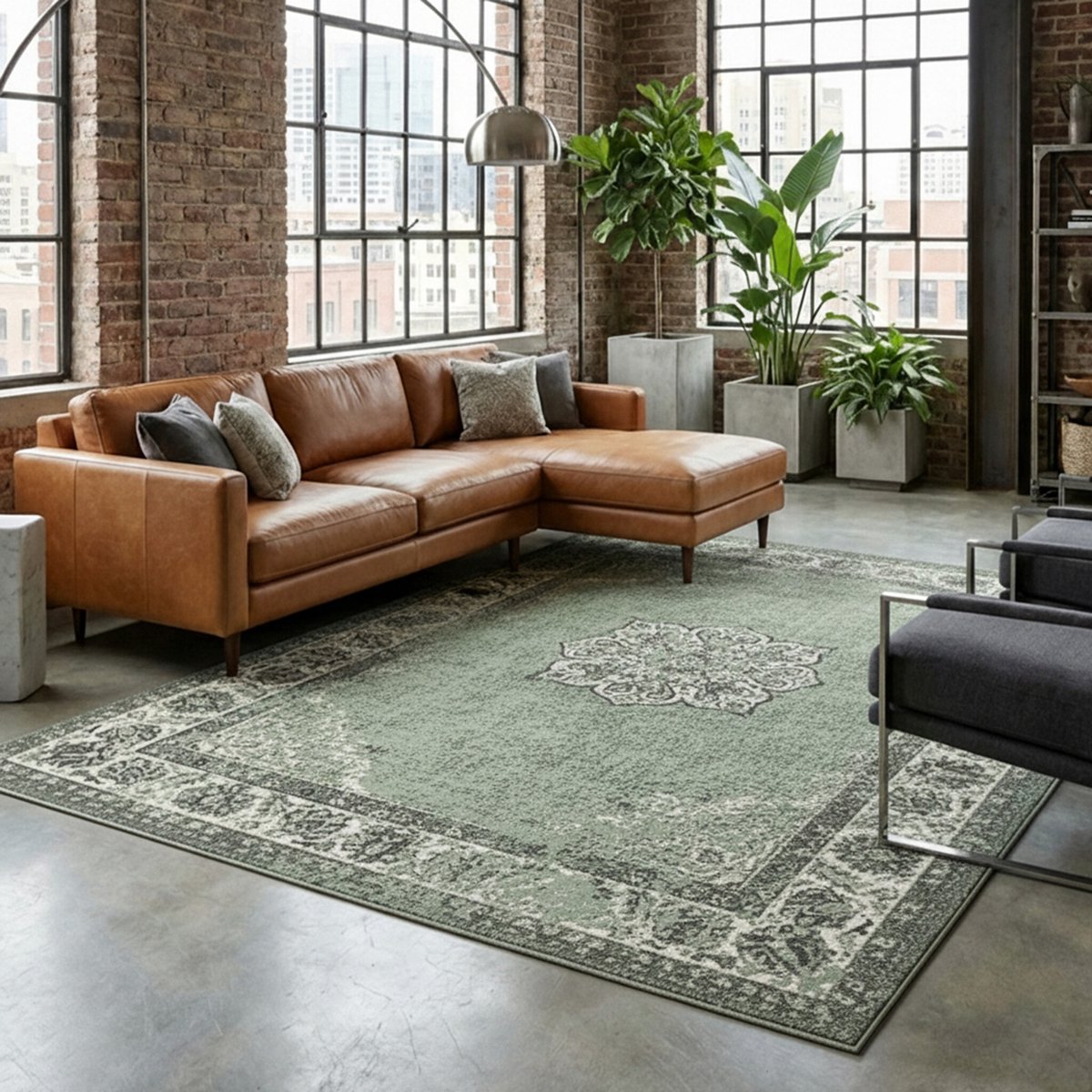FRAAI Vintage vloerkleed - Wonder Groen/Zwart | Uniek design - 225x330cm