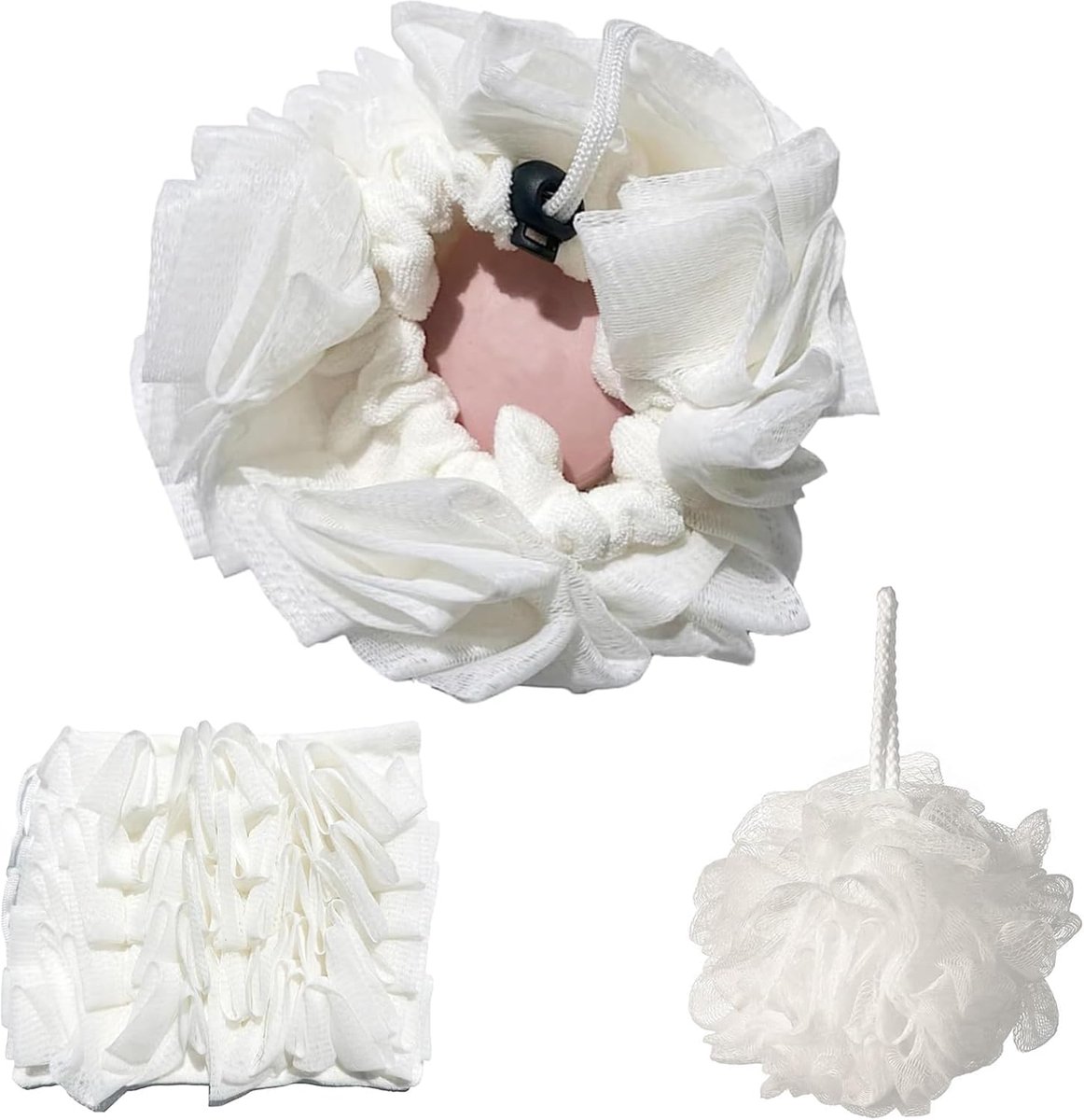 2 in 1 Bad Zeep Spons - Exfoliërende Loofah Douche Ball voor Lichaamsverzorging