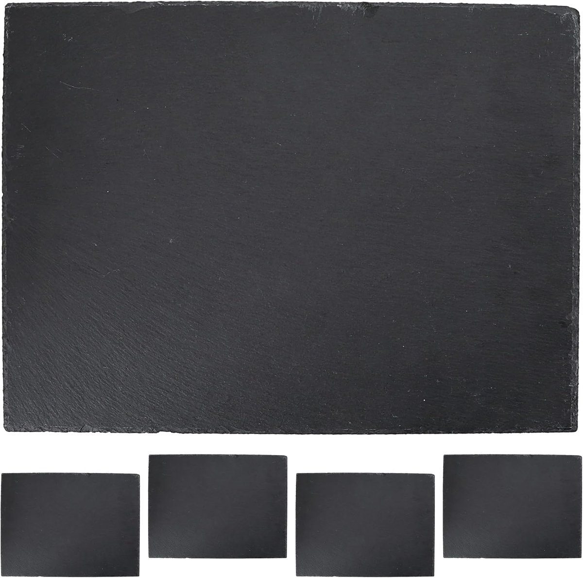 Set van 6 vierkante leistenen platen 15 x 15 cm met viltbeschermers