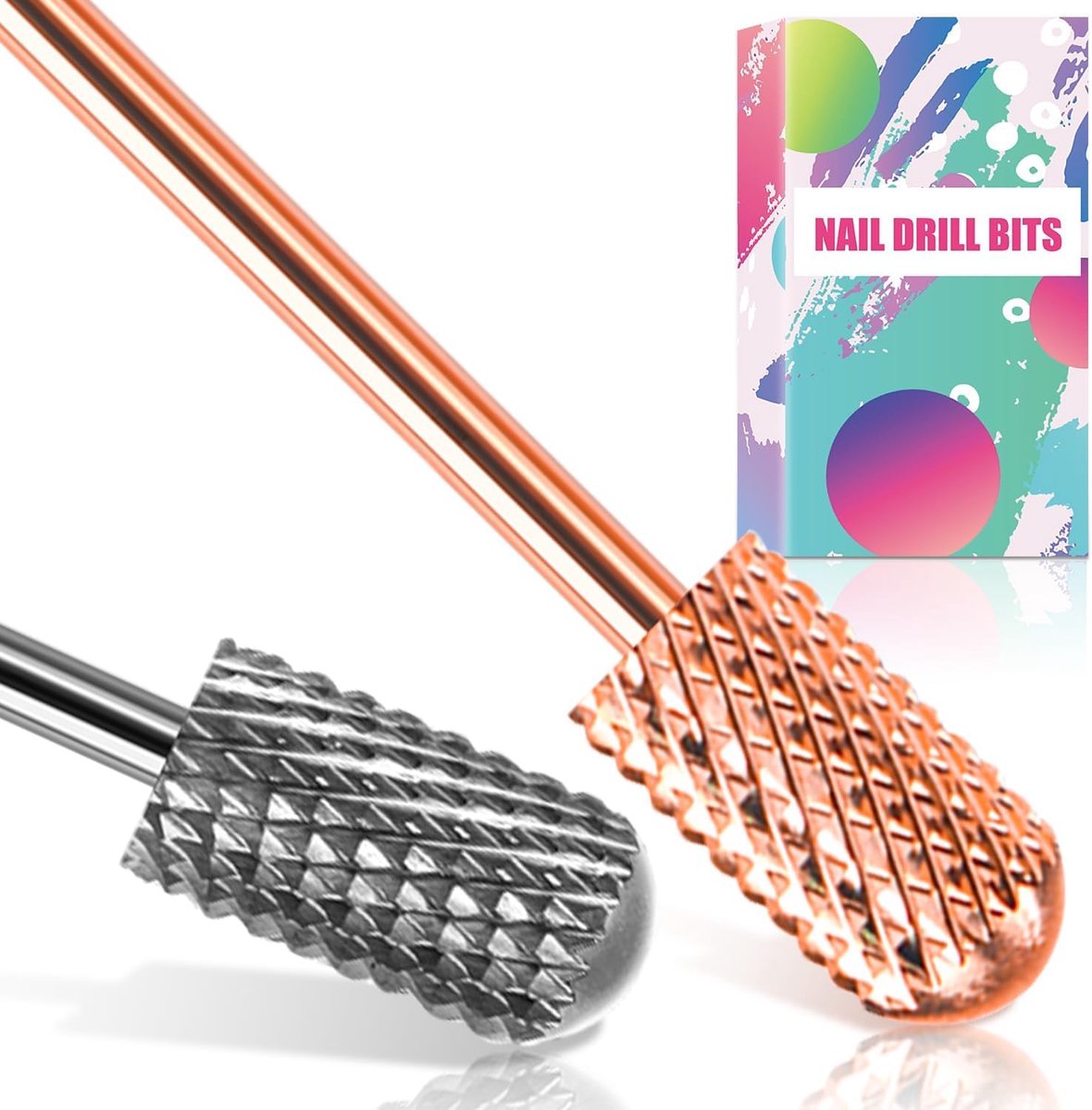Veiligheidsnagelboren & Hardmetalen Nagelbitset voor Manicure en Pedicure - 2 Stukken 3/32''