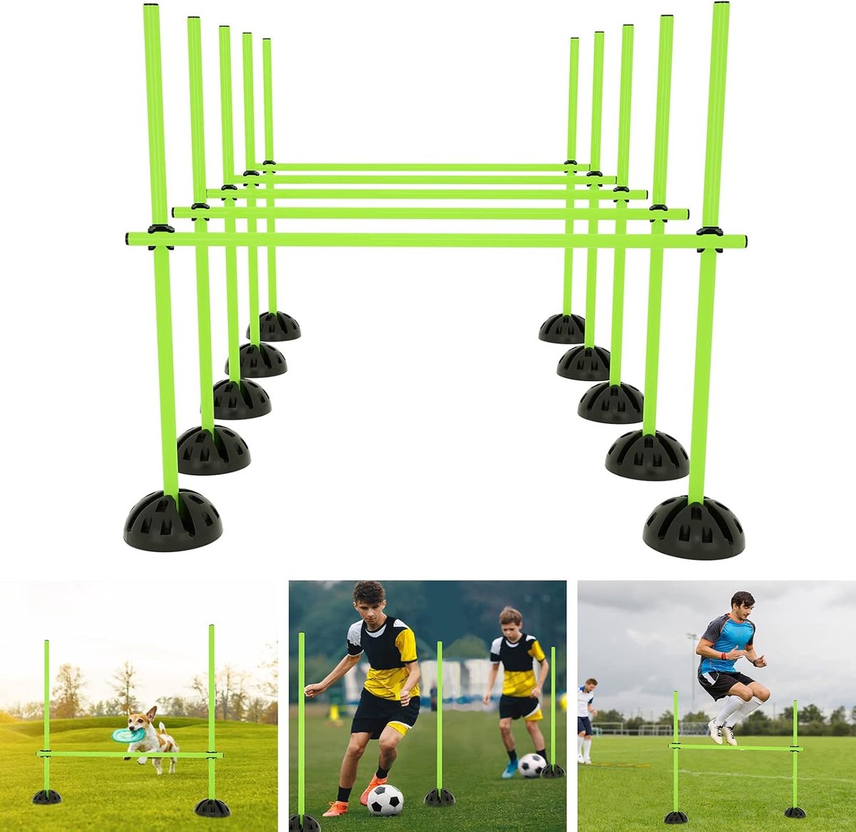 Multi Springstangenset voor Behendigheidstraining - Trainingsstangen voor Slalom en Sprint