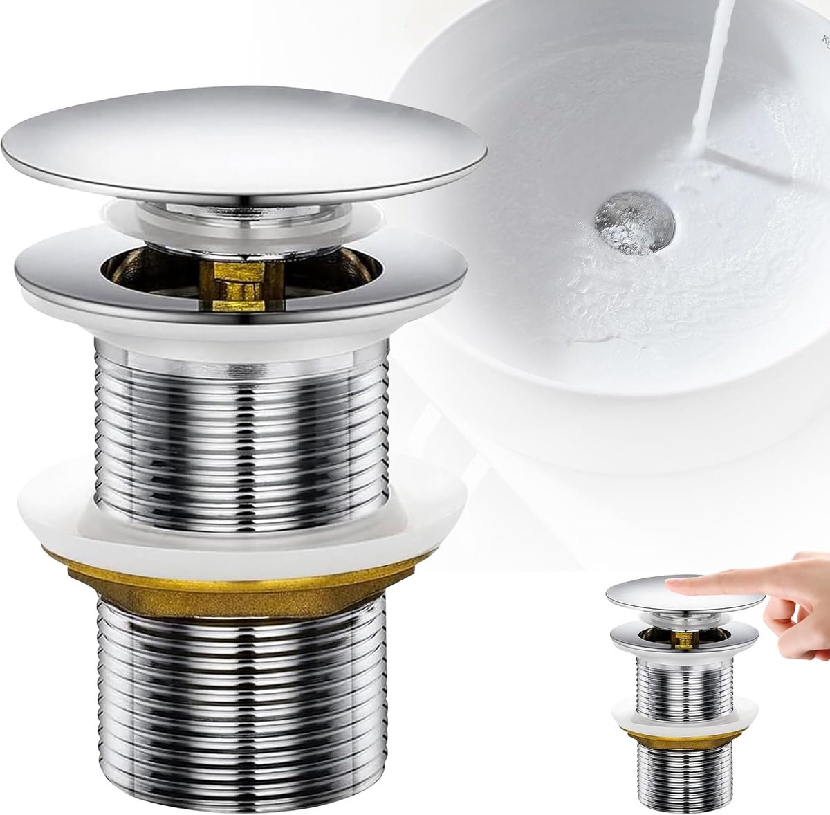 Universele Wastafel Stopper G1 1/4 inch - Pop-up Afvoerstop voor Keuken en Badkamer