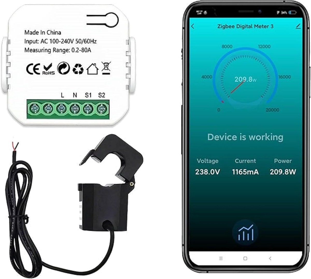 Energie Monitor voor Smart Home met ZigBee Technologie en Klem