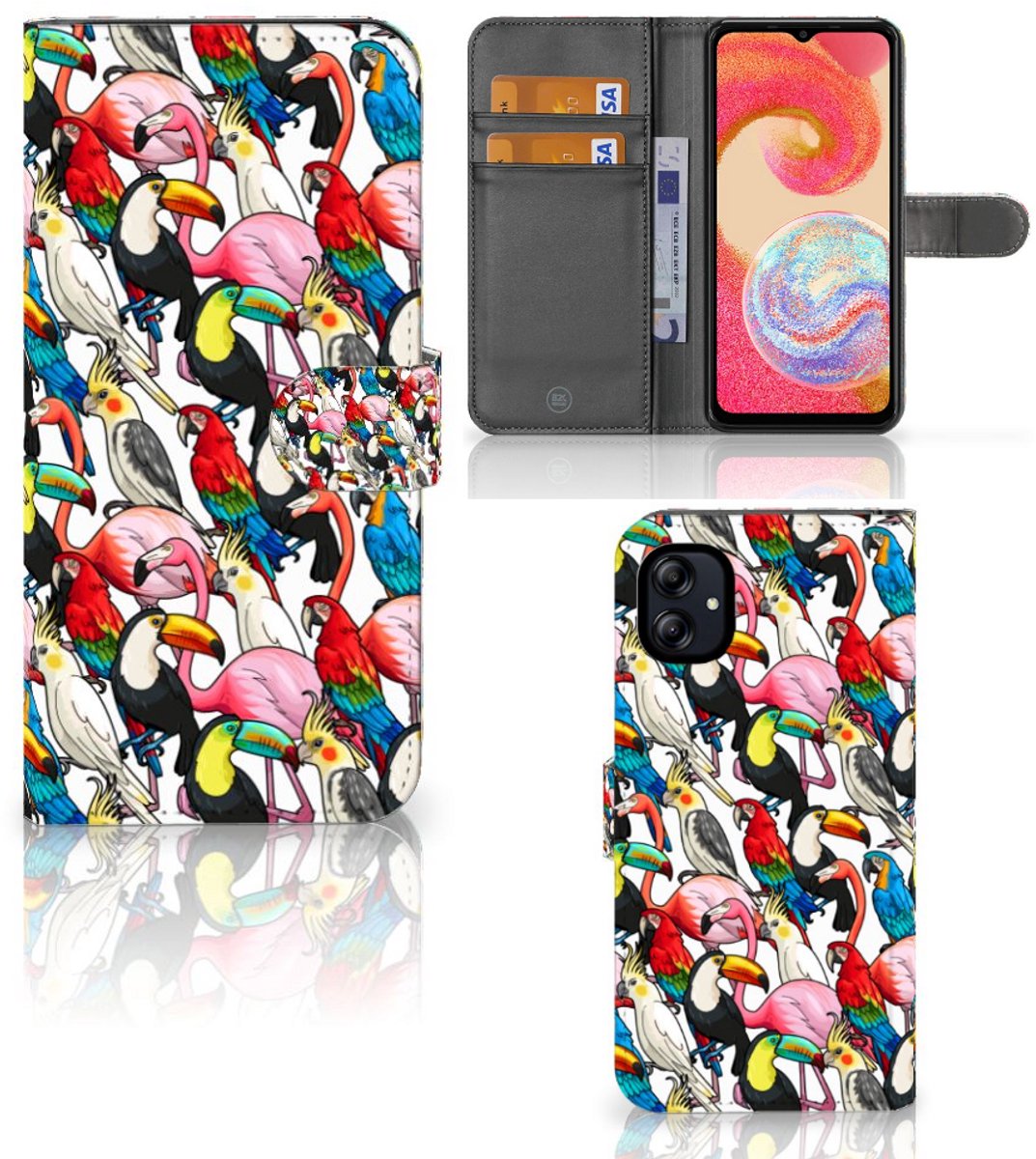 Samsung Galaxy A04e Telefoonhoesje met Pasjes Birds