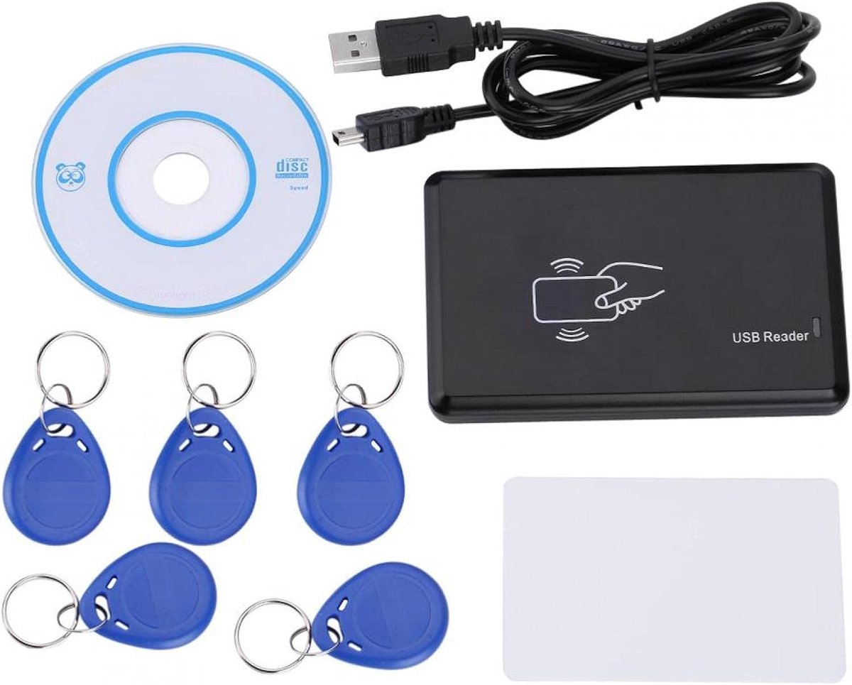 RFID Kaartlezer en Writer 125kHz USB Duplicator met Sleutelhangers
