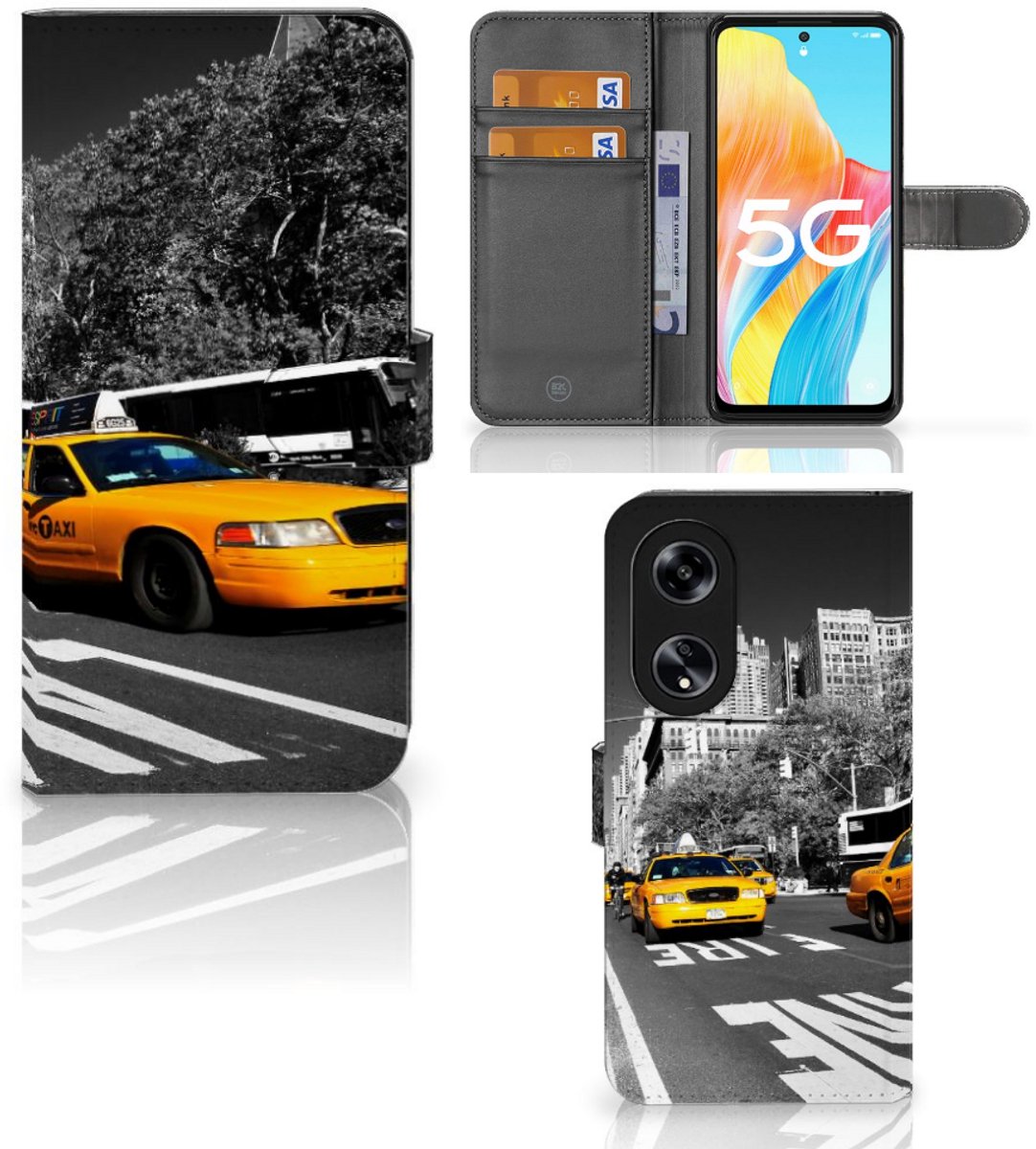 Boekhoesje voor OPPO Reno8 T 5G Flip Cover New York Taxi