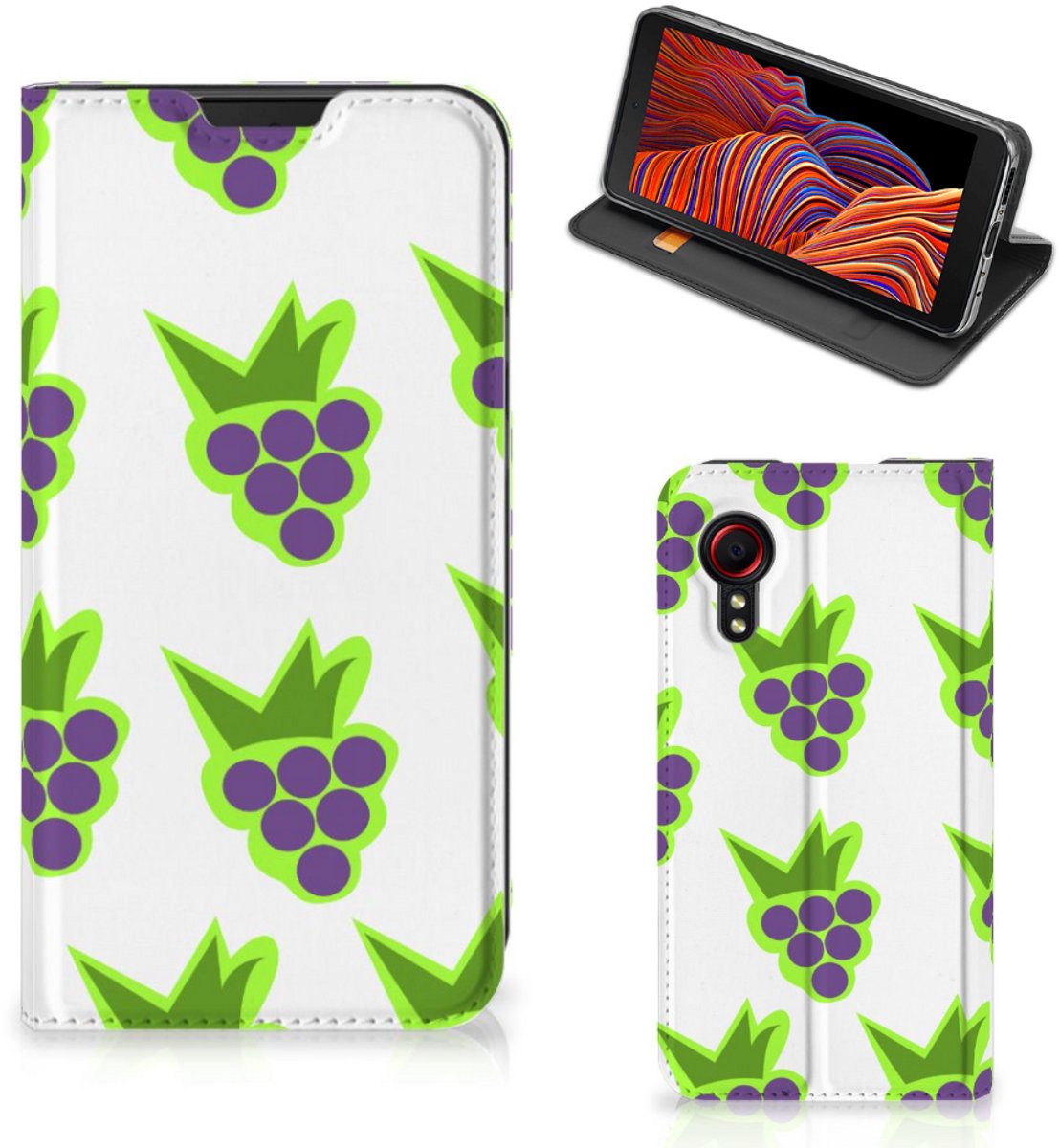 Samsung Galaxy Xcover 5 Flip Style Cover Druiven