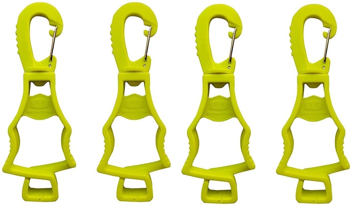Werkhandschoenen clip - Fluorescerende gele clips voor handschoenen - 4 stuks