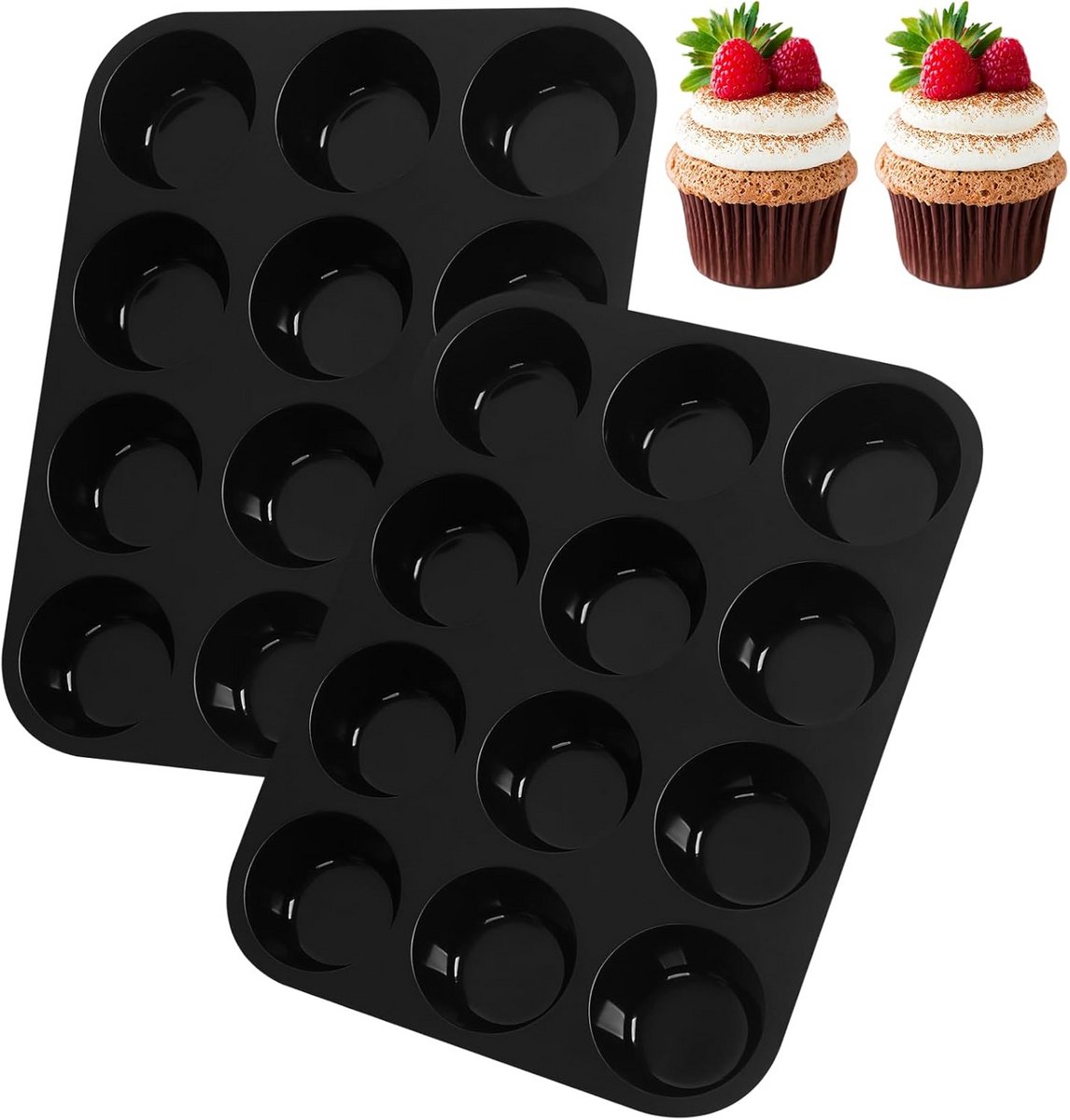 Siliconen Muffinvorm voor 12 Muffins - Temperatuurbestendig van -40 °C tot 230 °C