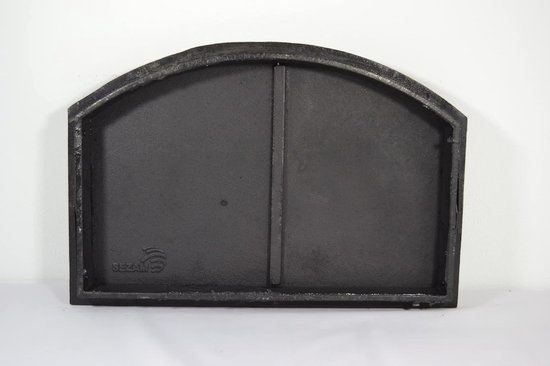 Gietijzeren Ovendeur voor Houtgestookte Pizzaoven - Dubbele Deur met Deurslot - Temperatuur Controle met Hittebestendig Glas - 53,5 x 36 cm — afbeelding 4