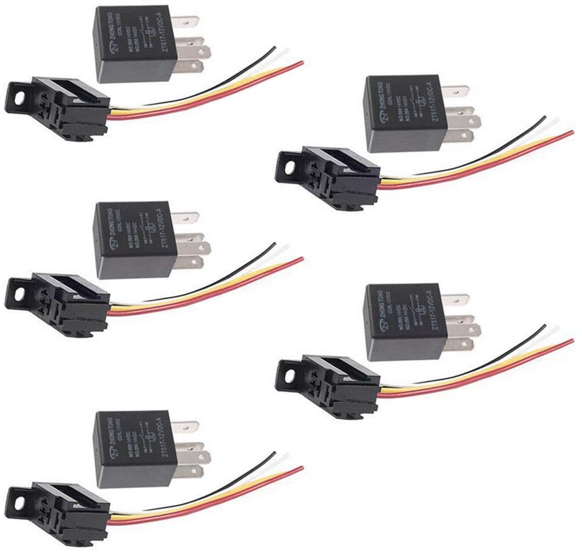 5 x 12V 30A 4-polige auto relais voor elektrische toepassingen
