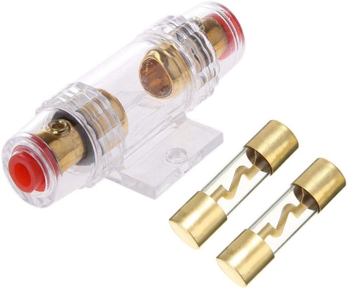 Inline Zekeringhouder 30A voor Auto Stereo met 2 Stuks AGU Zekeringen