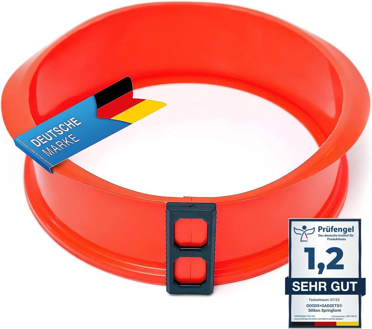 Siliconen Springvorm met Glazen Bodem - Antiaanbak Bakvorm 23 cm