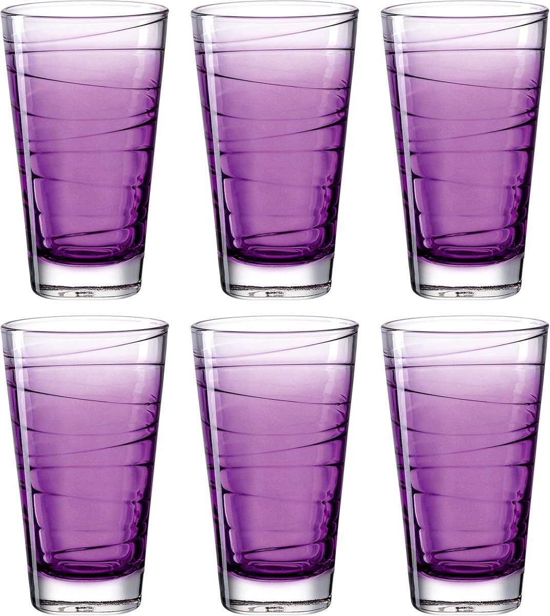 Drinkglazen Set van 6 - Violet Lila 280 ml - Perfect voor Tafel en Woonsfeer