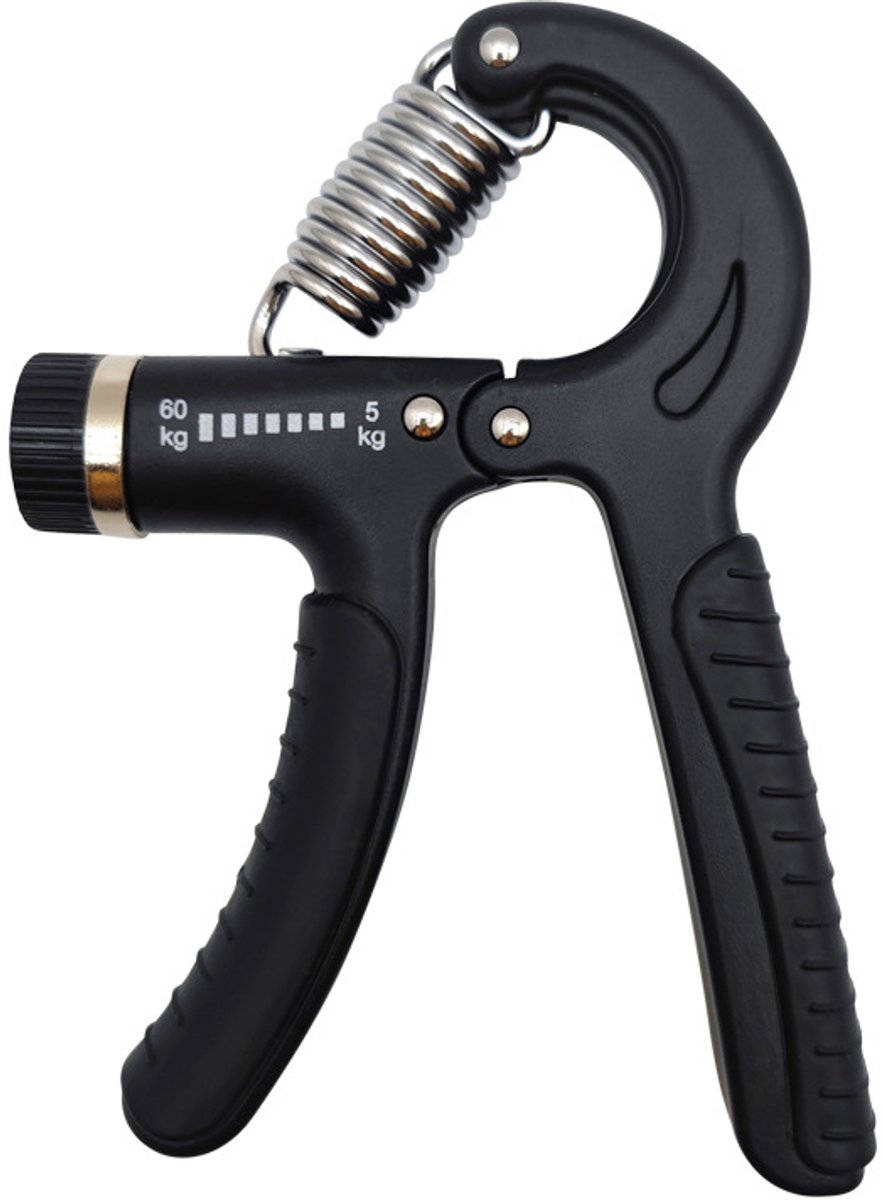 Draagbare Gripkrachttrainer, Met Tellende Antislip Onderarmtrainer, Verstelbaar 5-60 kg, Gebruikt voor Fitness, Dagelijkse Training, Vinger- en Polstraining, Zwart