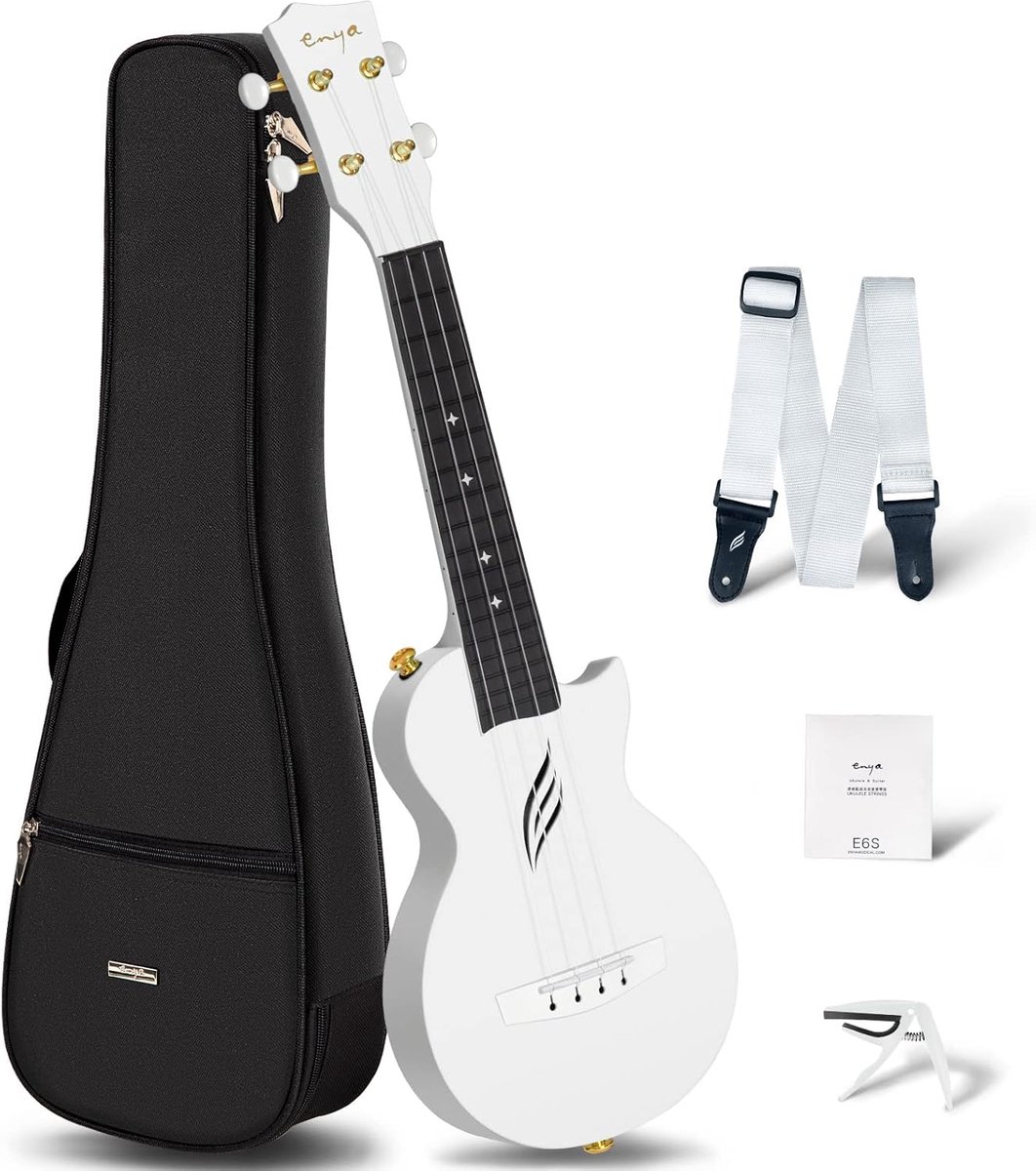 Sopraan Ukelele 21 inch voor Beginners - Starterset met Tas, Riem, Capo en Snaren