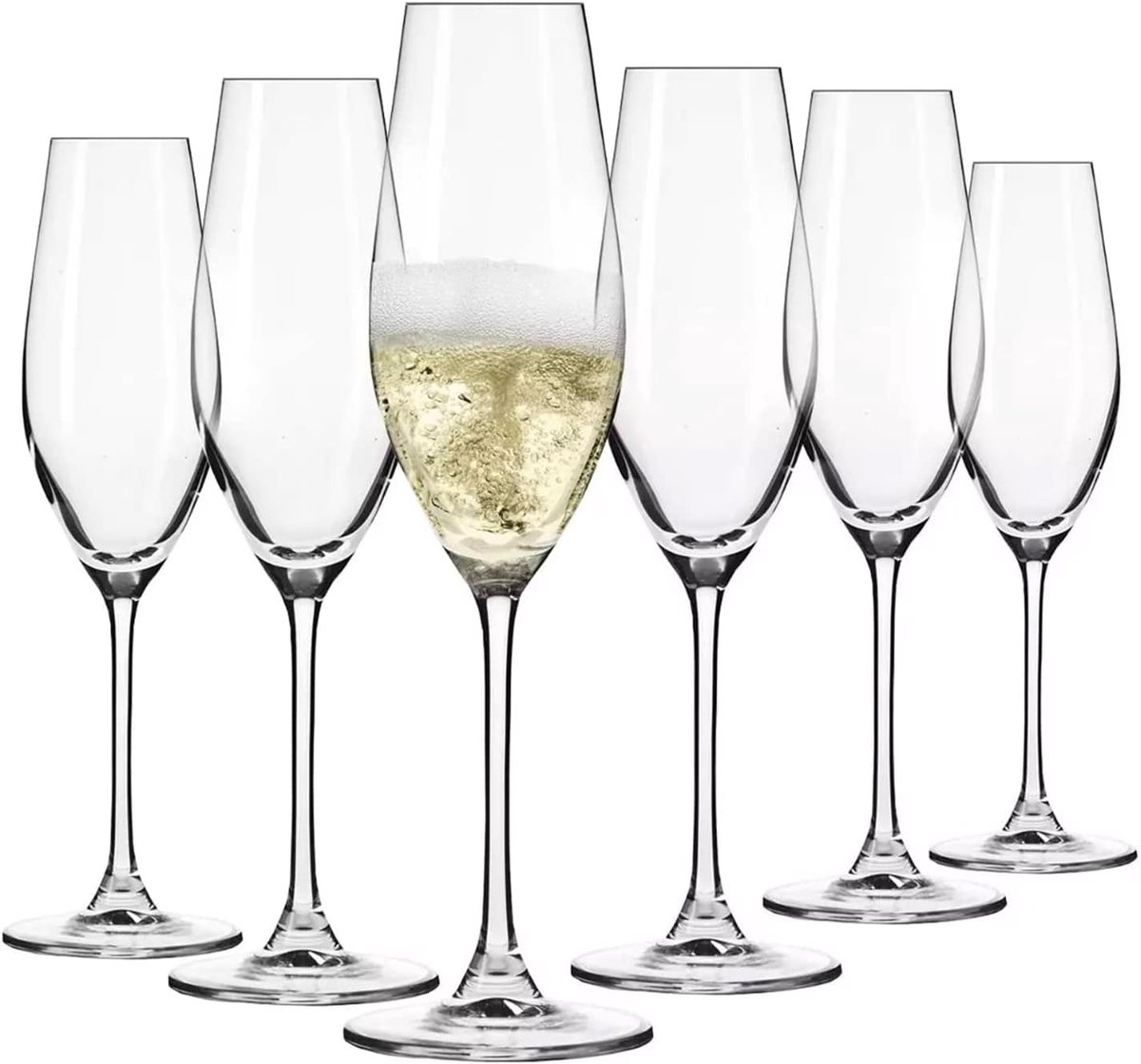 Elegante champagneglazen set van 6 - 210ml, perfect voor persoonlijke momenten