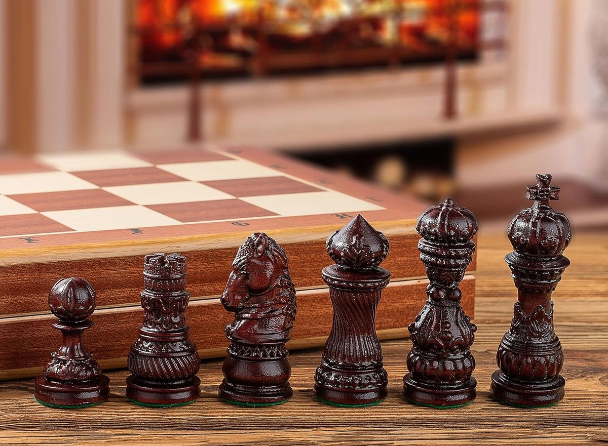 Master of Chess Wooden Chess Board with Pieces 60cm - Handmade and Portable Large Chess Set for Kids and Adults — cadeau in Spellen & Speelgoed - foto 5