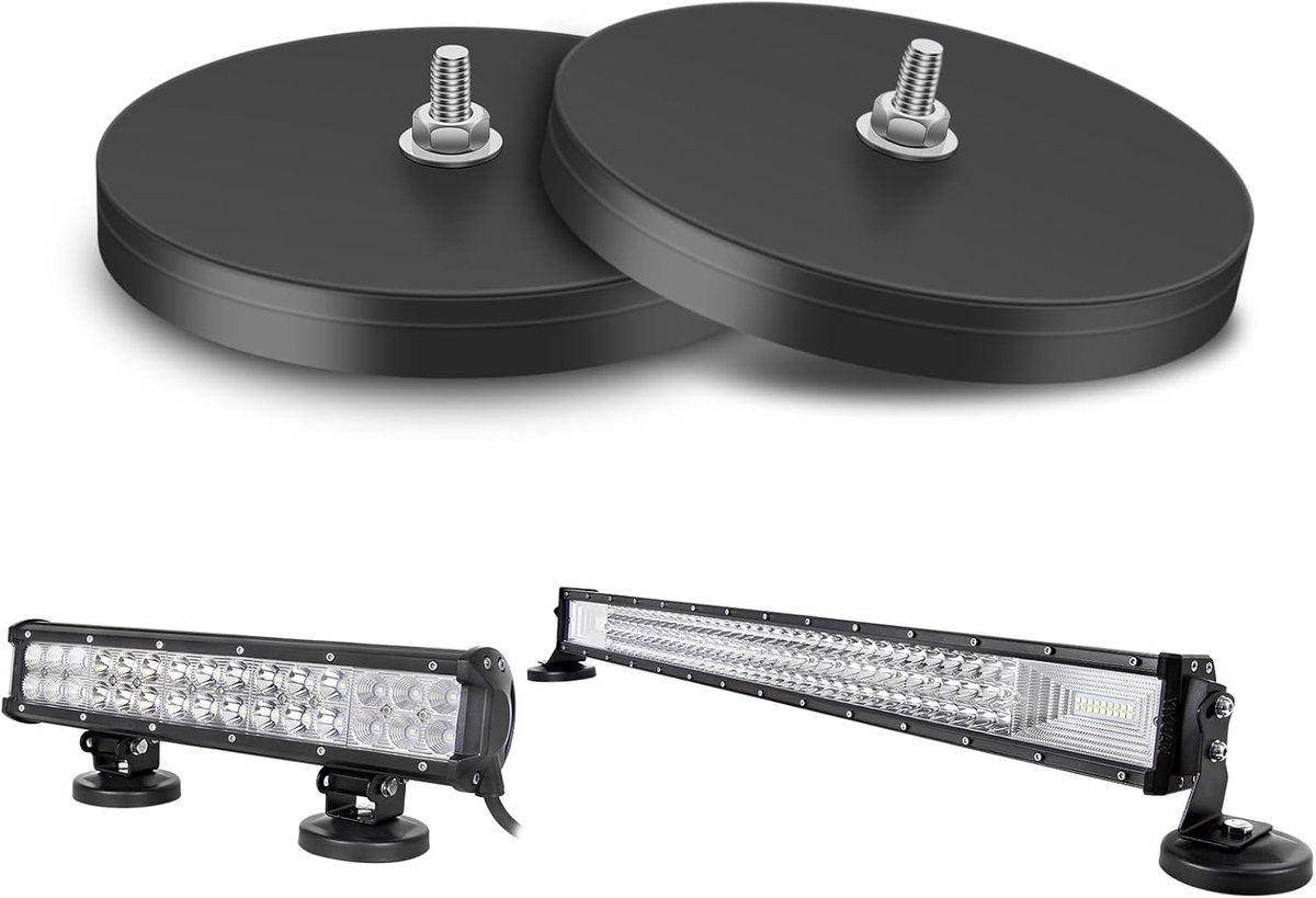 Universele Magnetische Houder voor LED-Lichtbalken - Set van 2, 88 mm