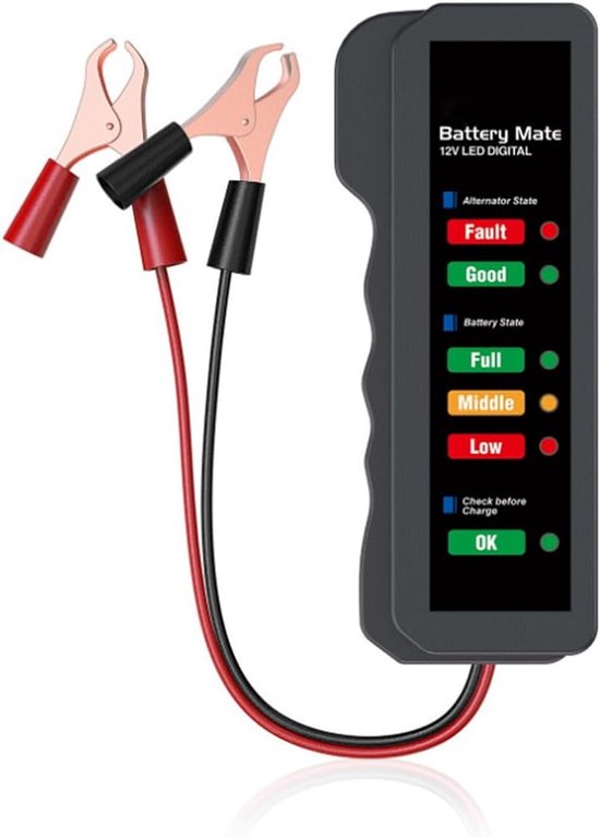 Accutester voor 12V Auto met LED Display - Automotive Batterij Analyzer en Diagnose Tool