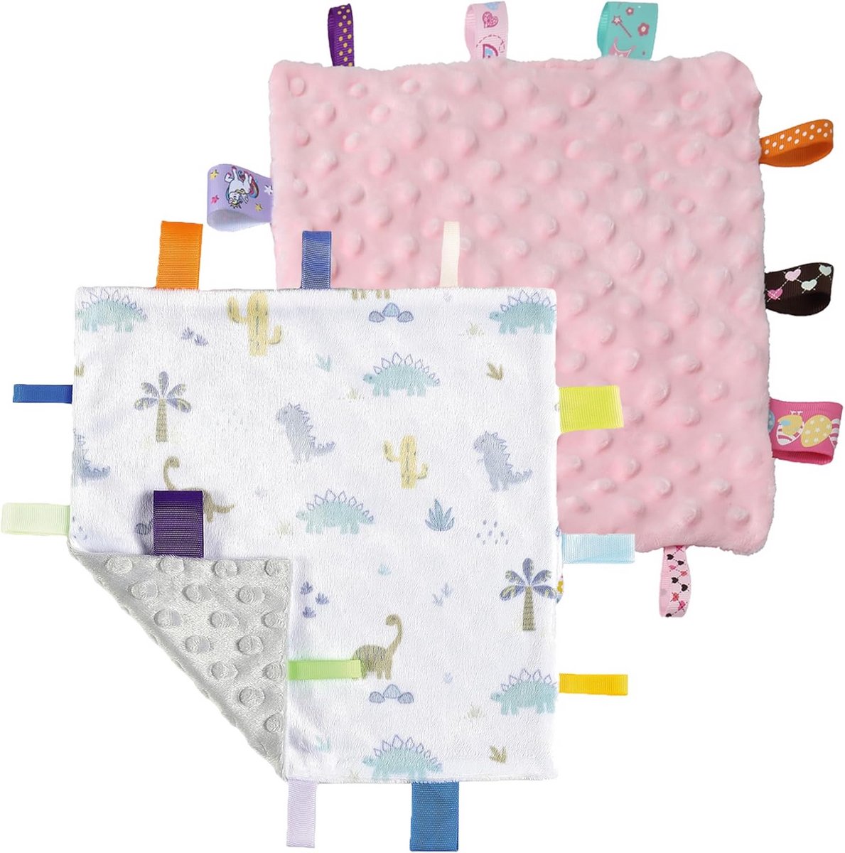 Knuffeldoekje Veiligheid voor Baby Jongens en Meisjes, Zacht Sensorisch Slabbertje Sokkel voor Kraamcadeau
