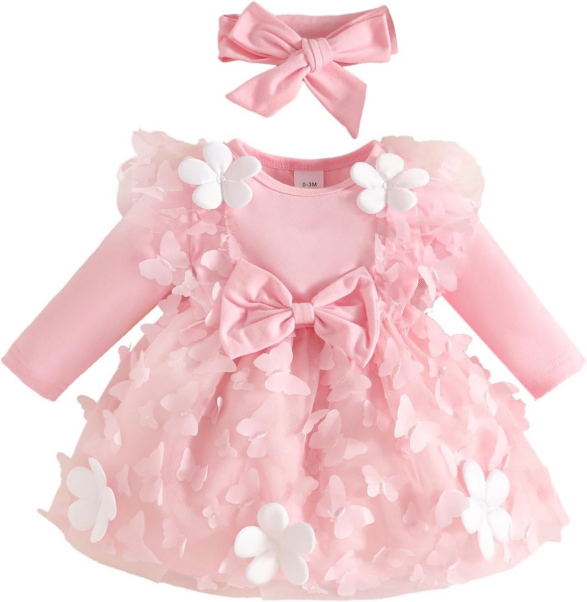 Schattige Baby Meisjes Jurk met Bloemenprint en Hoofdband - Zomerkleding