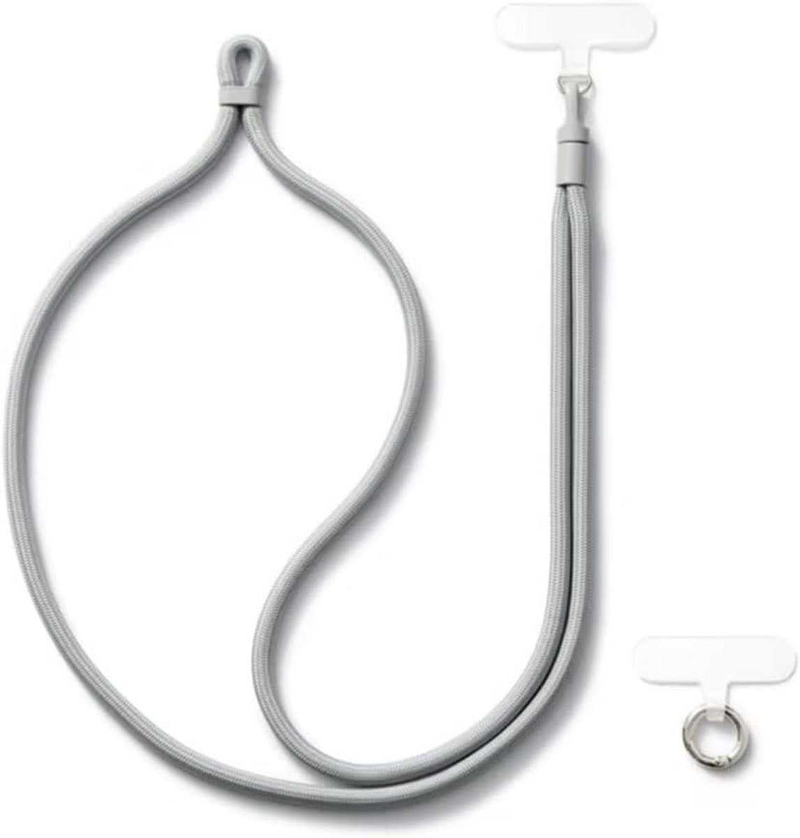 Universele Telefoonkoord Lanyard Schouderband Verstelbaar Lichtgrijs