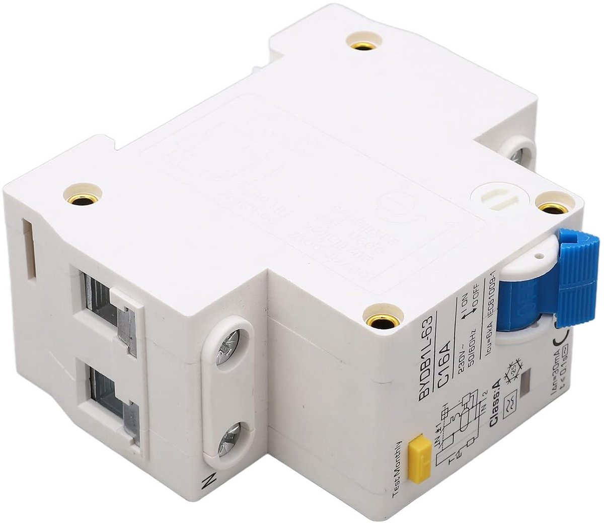 Stroomonderbreker Type A 16A 230V Gevoelig 1P+N voor Veilige Elektrische Installaties
