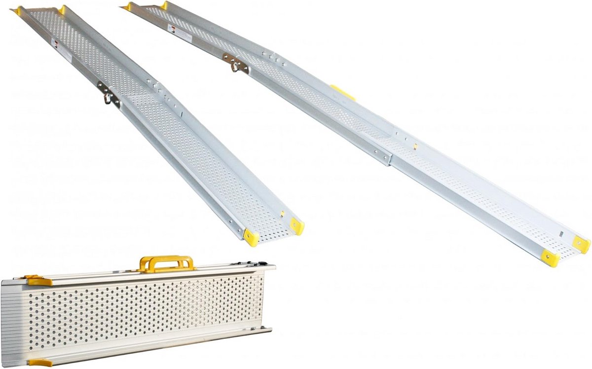 Inklapbare en Uitschuifbare Aluminium Rolstoelhelling - Draagbaar en Antislip