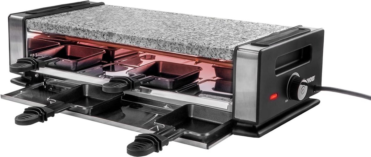 Inclusieve Raclette Grill voor 8 Personen met Natuursteen en Antiaanbak Grillplaat