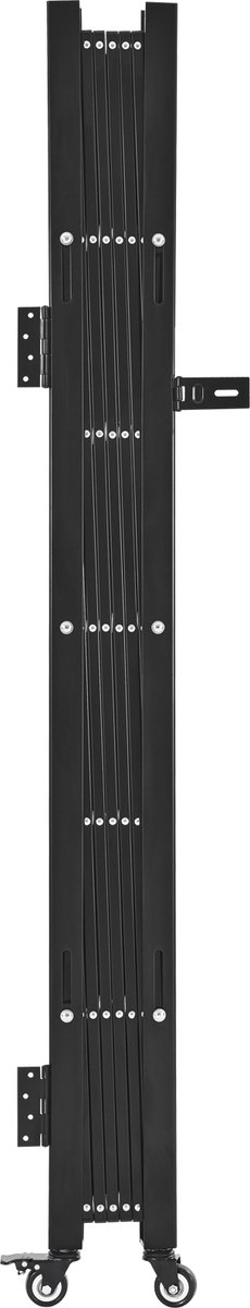 Enkele opvouwbare veiligheidshek, afsluitbare schaarhek met zwenkwielen, stalen intrekbaar hek voor ingangen, garages, magazijnen en zwembaden, 180 x 161 cm (B x H)
