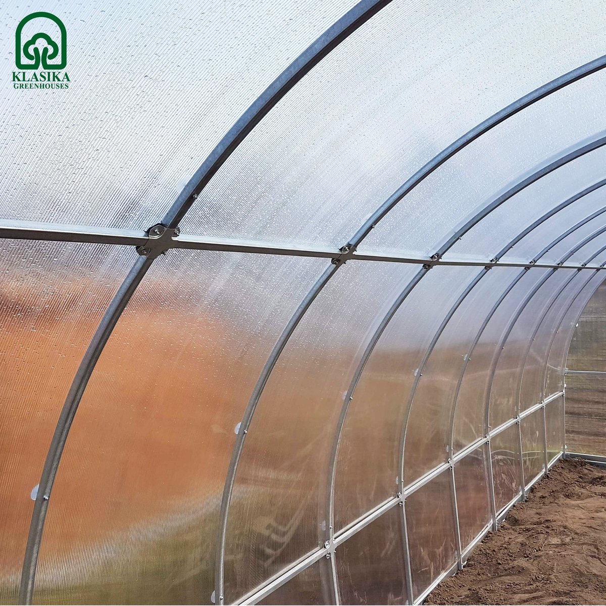 Klasika Serre de jardin en polycarbonate 3x10m 30m² Tube