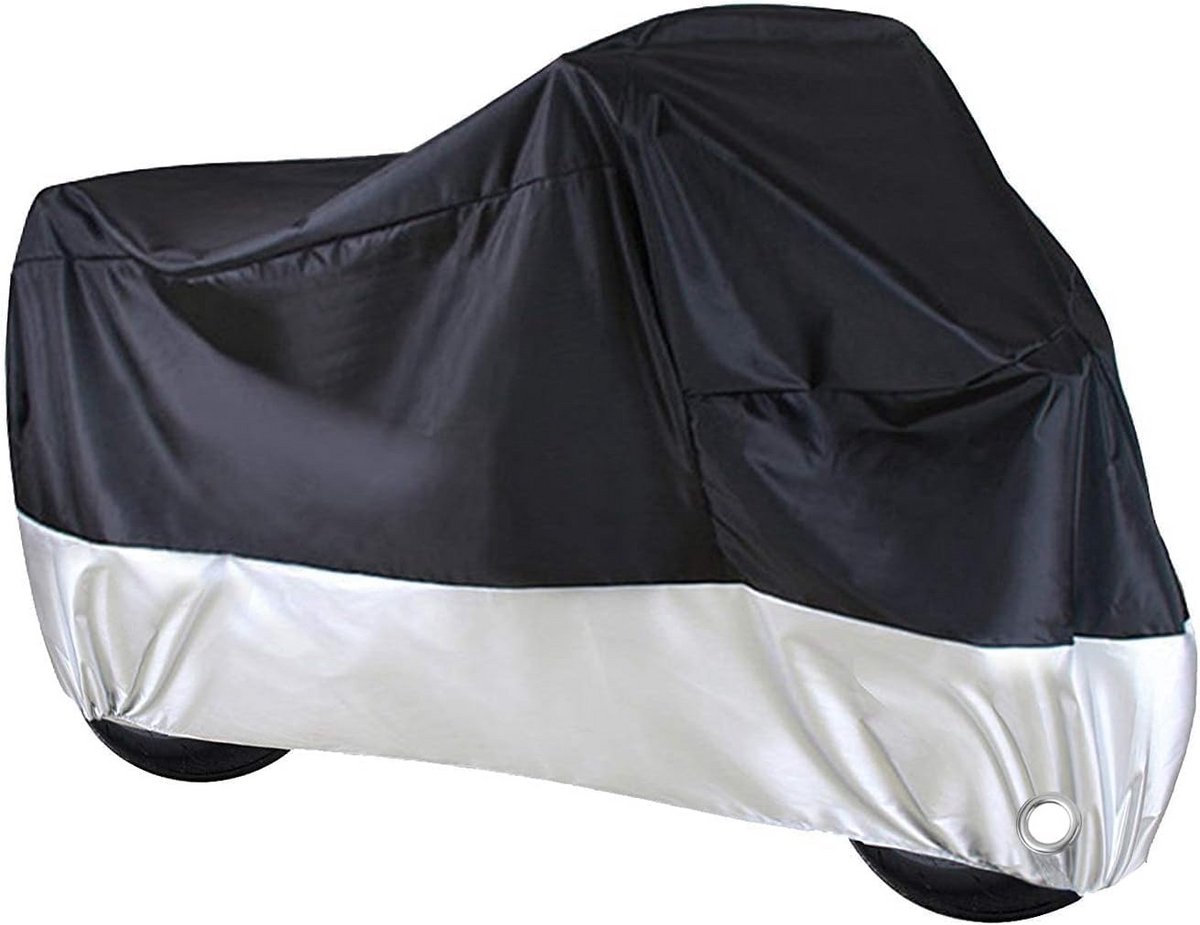 Waterdichte Motorhoes XXXL - 210D Oxford Stof - Zwart/Zilver