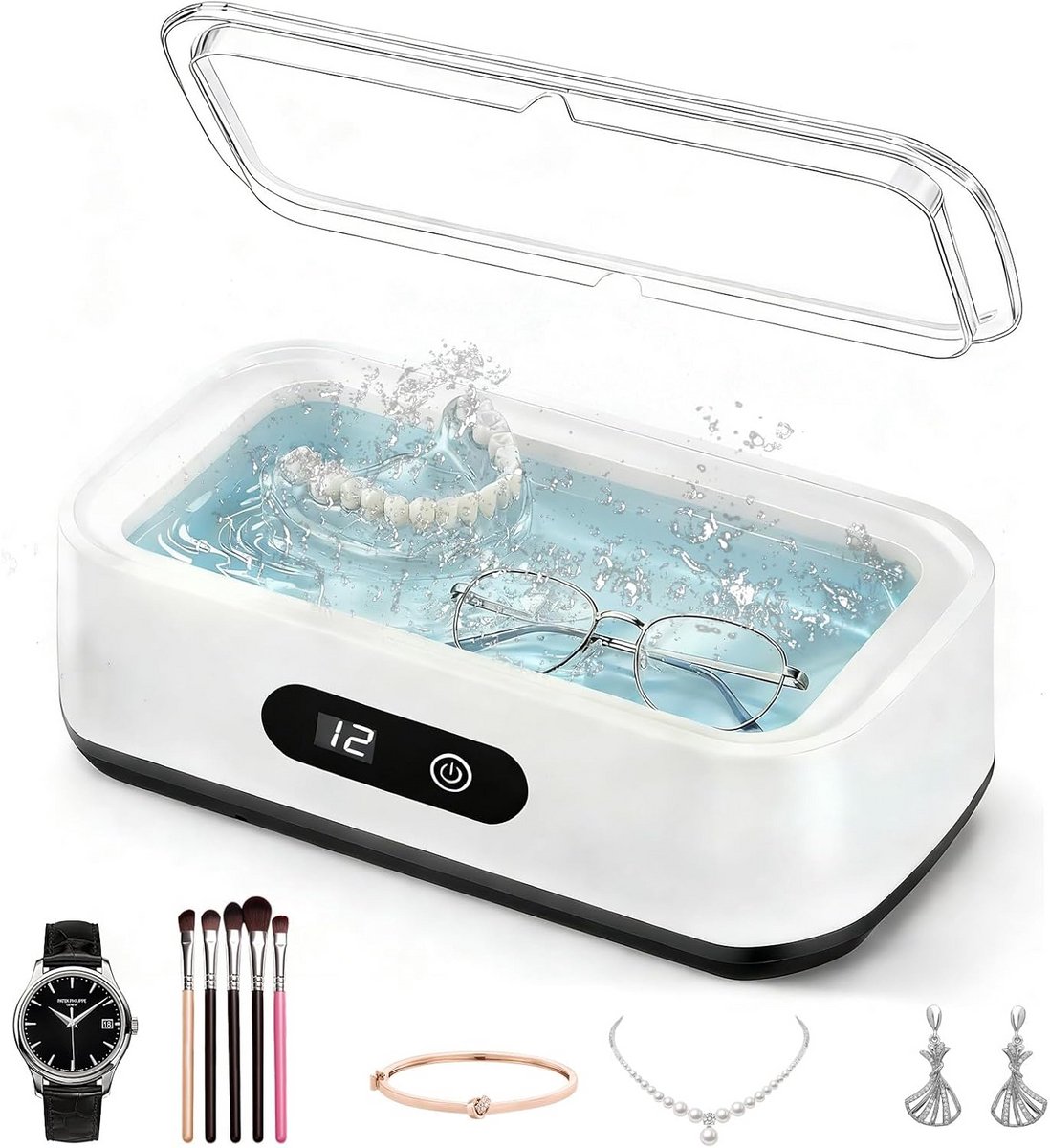 Ultrasoon Reinigingsapparaat voor Brillen en Sieraden met Digitale Timer