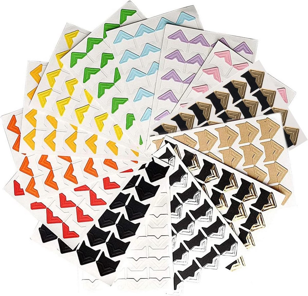 366 Zelfklevende Fotohoeken Stickers voor Scrapbooking en Fotoalbum