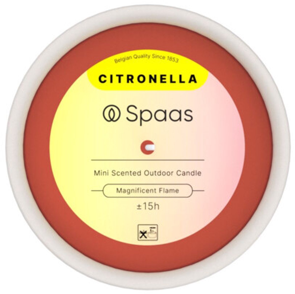 SPAAS Mini Citronella Buitenkaars Brandduur ± 15 u Levendig Rood