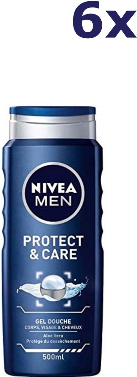 6x Nivea Men Protect & Care 3-in-1 douchegel 500ML