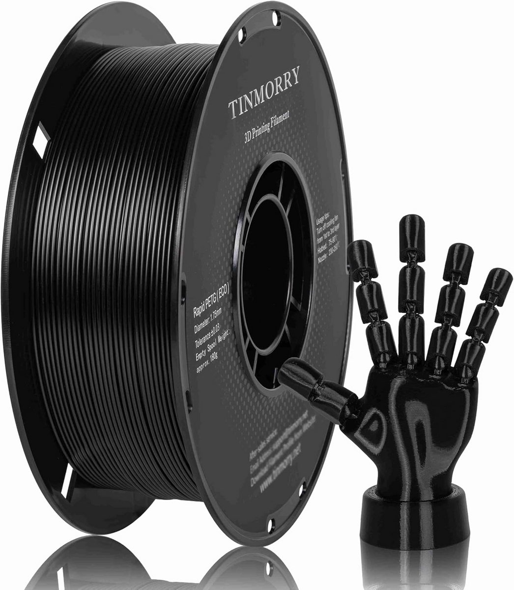 PETG Filament 1.75mm Zwart 1KG - Hoogwaardig Materiaal voor FDM 3D Printers