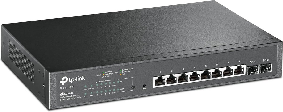 Managed Gigabit Smart Switch met 8 PoE+ Poorten