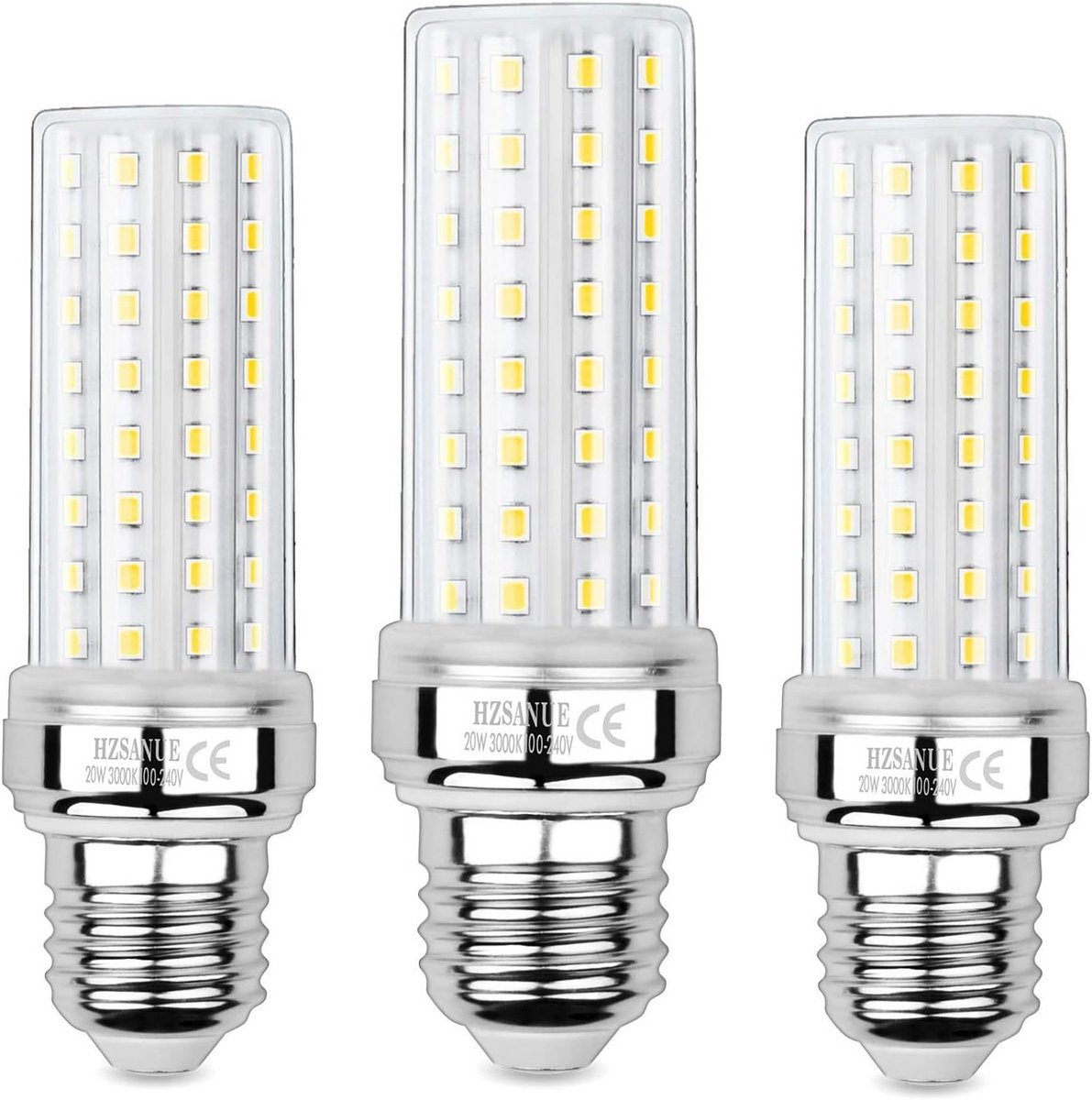 3x E27 LED Lamp 20W Warmwit 3000K - 150W Gloeilamp Vervanger - 2300 Lumen