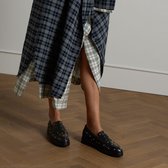 Manfield - Dames - Zwarte leren loafers met studs - Maat 42