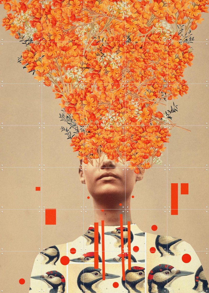 IXXI Bird Flight in Autumn, Frank Moth - 100 x 140 cm - Gratis ophangtool - Grote wanddecoratie en posters - Grafisch Ontwerp, Digitale Kunst