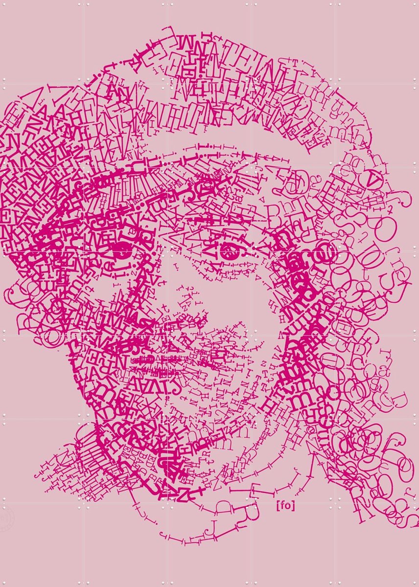IXXI Letterhead Rembrandt, Fototypo - 100 x 140 cm - Gratis ophangtool - Grote wanddecoratie en posters - Grafisch Ontwerp, Line art, Typografie