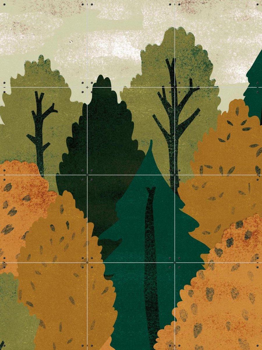 IXXI Trees, Lotte Dirks - 60 x 80 cm - Gratis ophangtool - Grote wanddecoratie en posters - Illustraties, Digitale Kunst, Grafisch Ontwerp, Speels