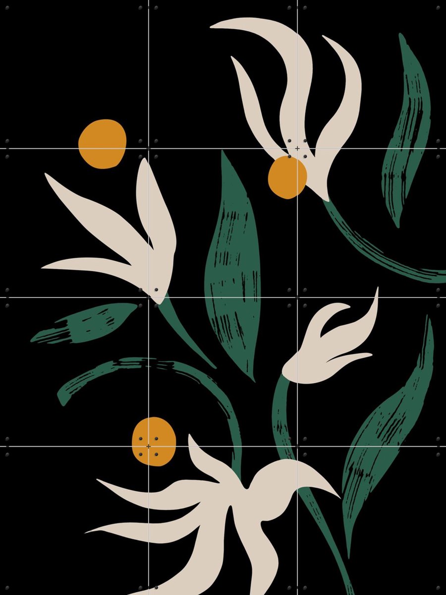 IXXI Abstract Flower, Arty Guava - 60 x 80 cm - Gratis ophangtool - Grote wanddecoratie en posters - Abstract, Illustraties, Minimalisme, Digitale