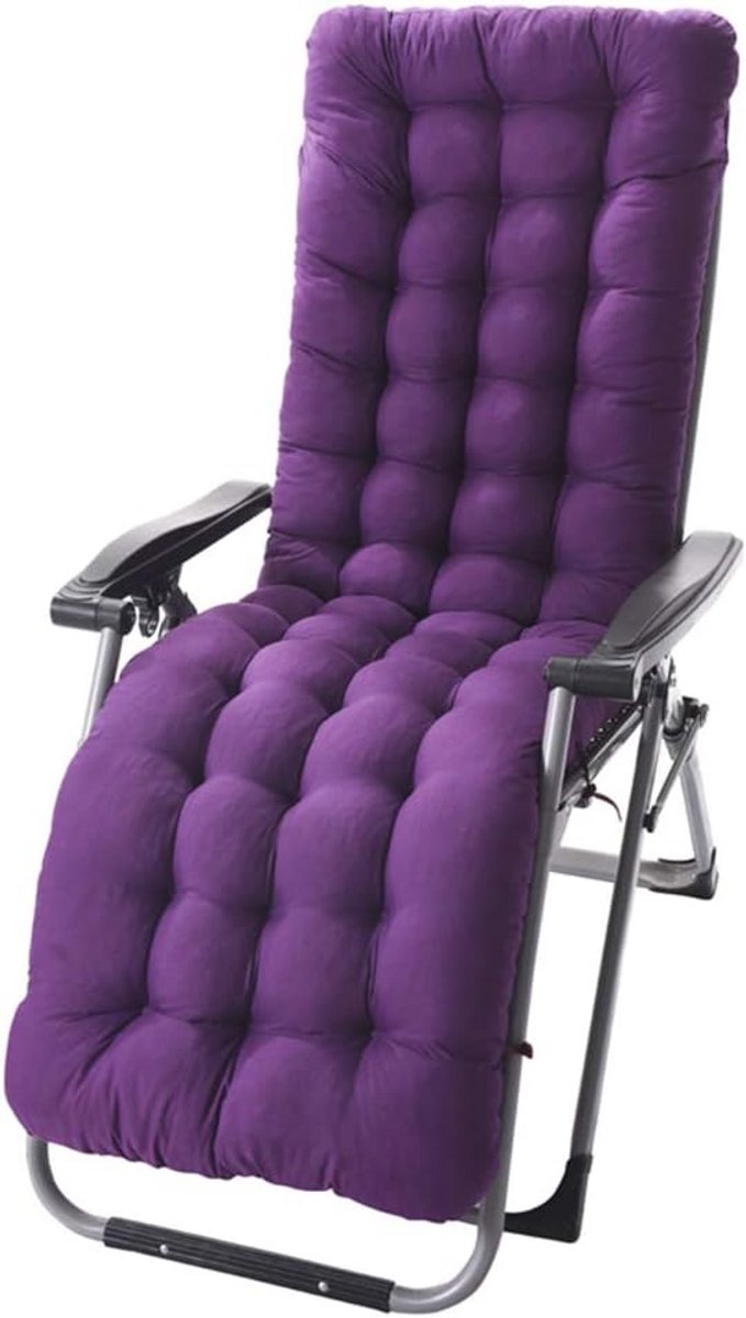 Extra Dik Ligstoelkussen Tuinmeubel Relax Stoelkussen - Comfortabel 125x48 cm Paars